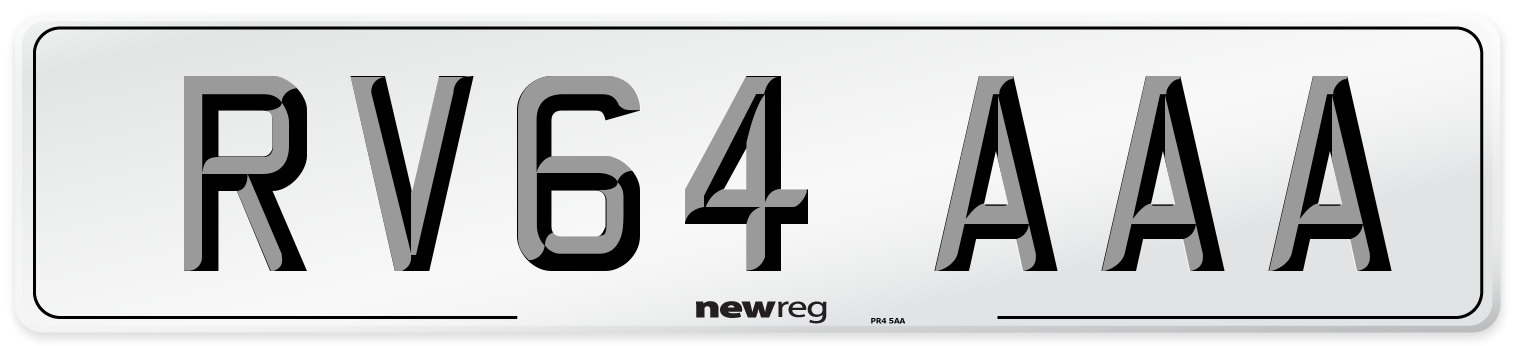 RV64 AAA Number Plate from New Reg